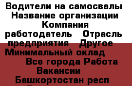 Водители на самосвалы › Название организации ­ Компания-работодатель › Отрасль предприятия ­ Другое › Минимальный оклад ­ 45 000 - Все города Работа » Вакансии   . Башкортостан респ.,Баймакский р-н